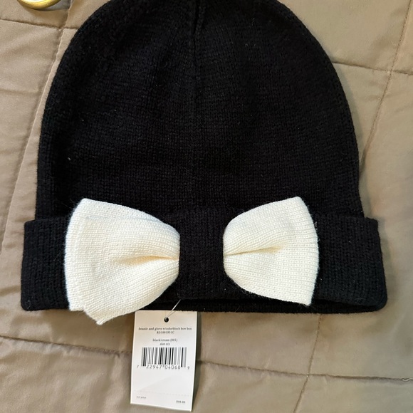 Kate Spade Black w/ Bow Beanie - Picture 2 of 6